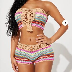 NWT- Mackenzie Crochet 2 Piece Sunsuit - Multi
Color